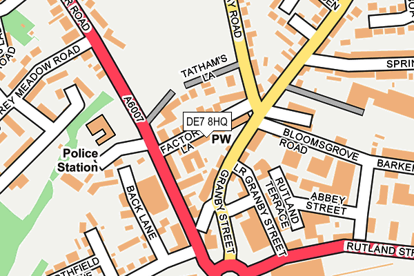 DE7 8HQ map - OS OpenMap – Local (Ordnance Survey)