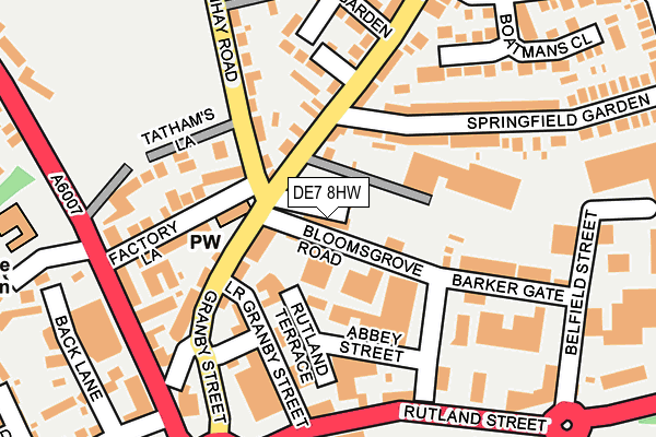 DE7 8HW map - OS OpenMap – Local (Ordnance Survey)