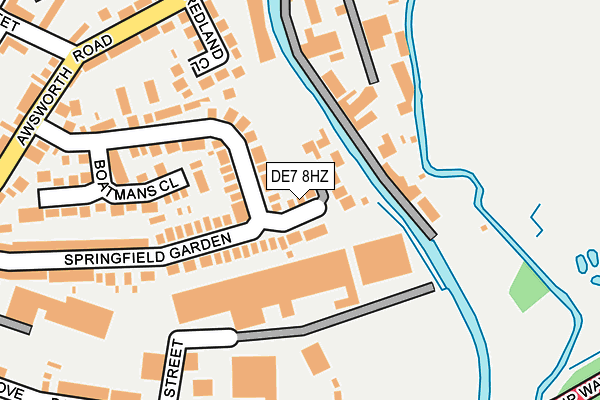 DE7 8HZ map - OS OpenMap – Local (Ordnance Survey)