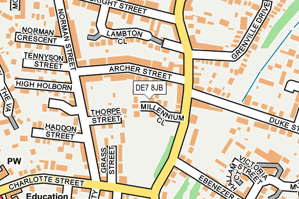 DE7 8JB map - OS OpenMap – Local (Ordnance Survey)