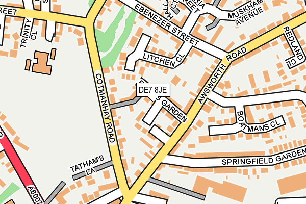 DE7 8JE map - OS OpenMap – Local (Ordnance Survey)