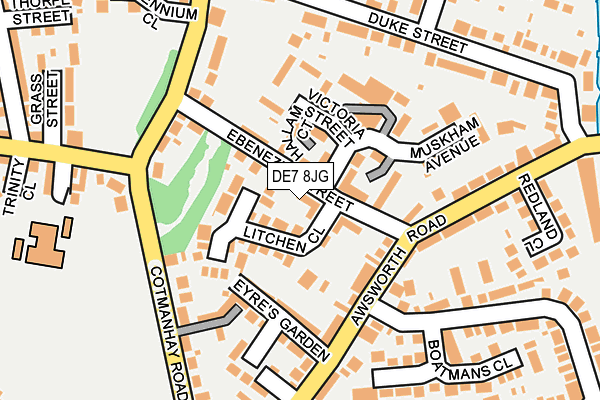DE7 8JG map - OS OpenMap – Local (Ordnance Survey)
