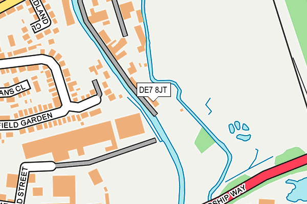 DE7 8JT map - OS OpenMap – Local (Ordnance Survey)