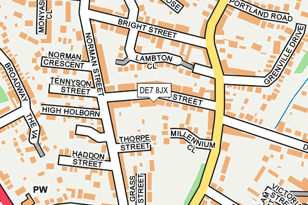 DE7 8JX map - OS OpenMap – Local (Ordnance Survey)