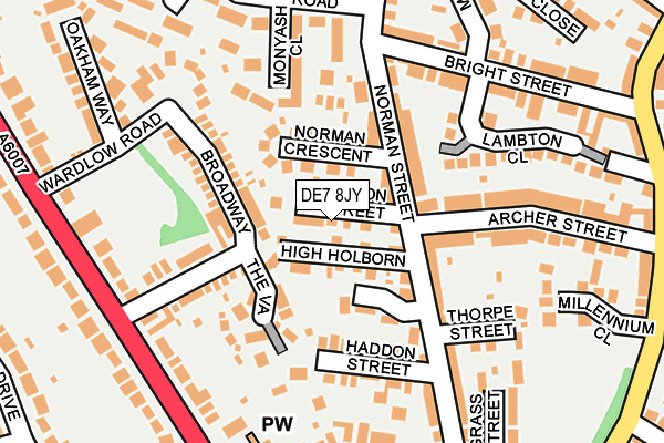DE7 8JY map - OS OpenMap – Local (Ordnance Survey)