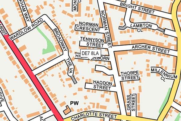 DE7 8LA map - OS OpenMap – Local (Ordnance Survey)
