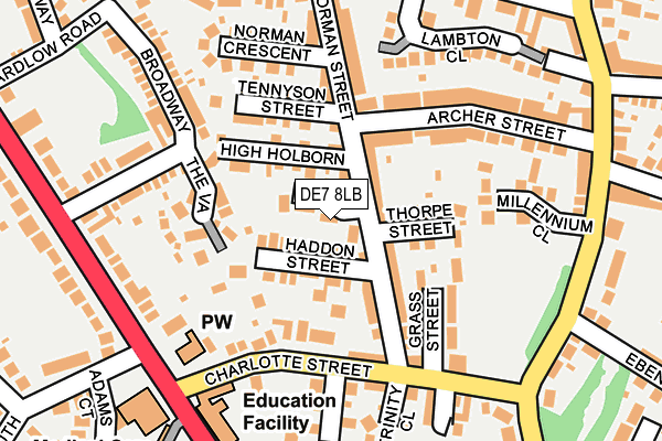 DE7 8LB map - OS OpenMap – Local (Ordnance Survey)