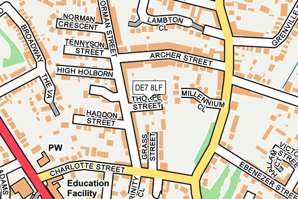DE7 8LF map - OS OpenMap – Local (Ordnance Survey)