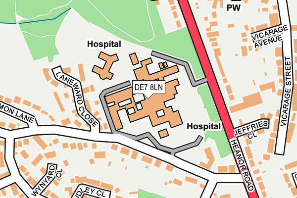 DE7 8LN map - OS OpenMap – Local (Ordnance Survey)