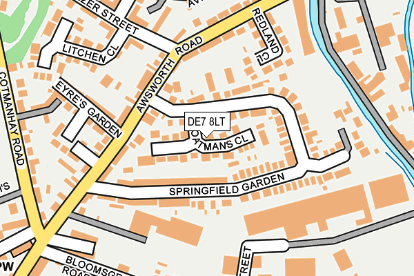 DE7 8LT map - OS OpenMap – Local (Ordnance Survey)
