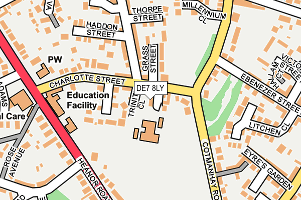 DE7 8LY map - OS OpenMap – Local (Ordnance Survey)