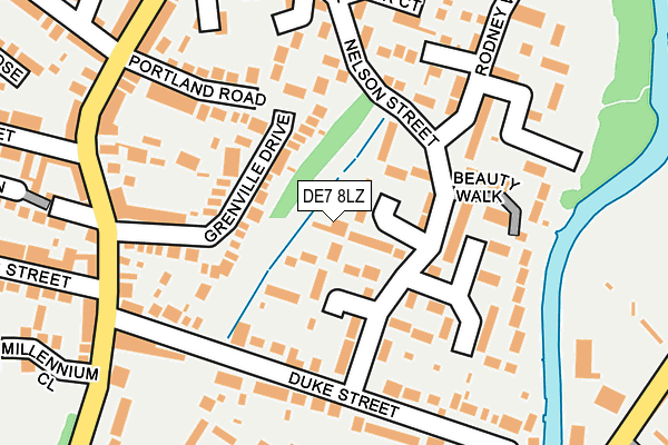 DE7 8LZ map - OS OpenMap – Local (Ordnance Survey)