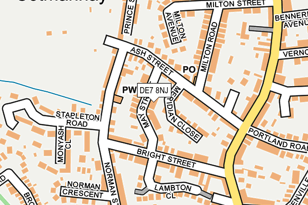 DE7 8NJ map - OS OpenMap – Local (Ordnance Survey)