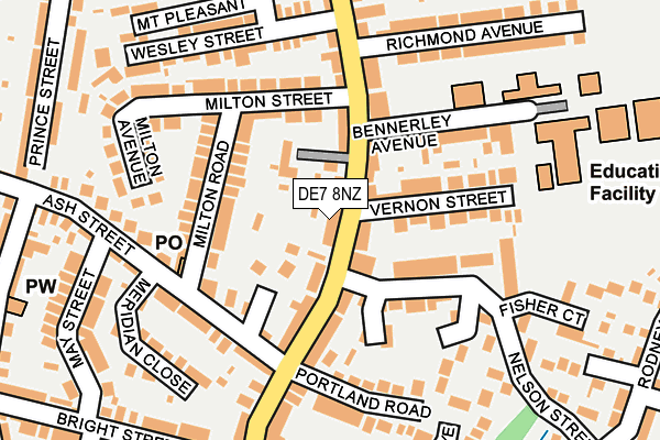 DE7 8NZ map - OS OpenMap – Local (Ordnance Survey)