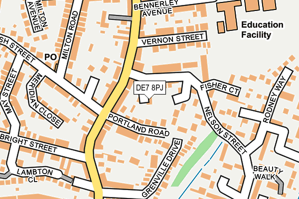 DE7 8PJ map - OS OpenMap – Local (Ordnance Survey)