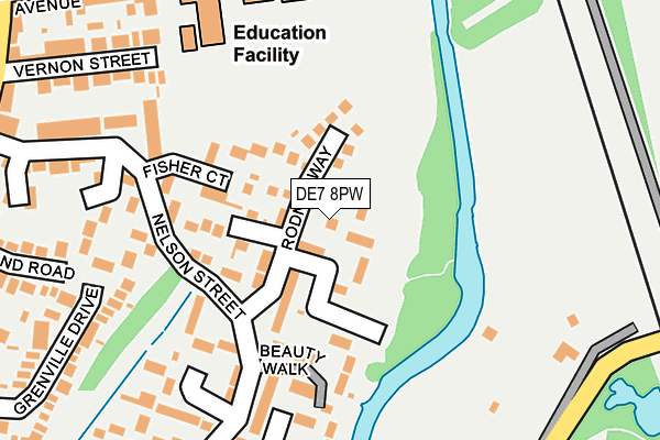 DE7 8PW map - OS OpenMap – Local (Ordnance Survey)