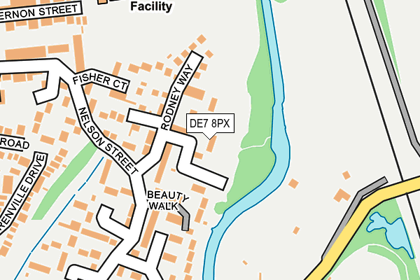 DE7 8PX map - OS OpenMap – Local (Ordnance Survey)