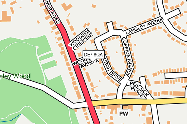 DE7 8QA map - OS OpenMap – Local (Ordnance Survey)