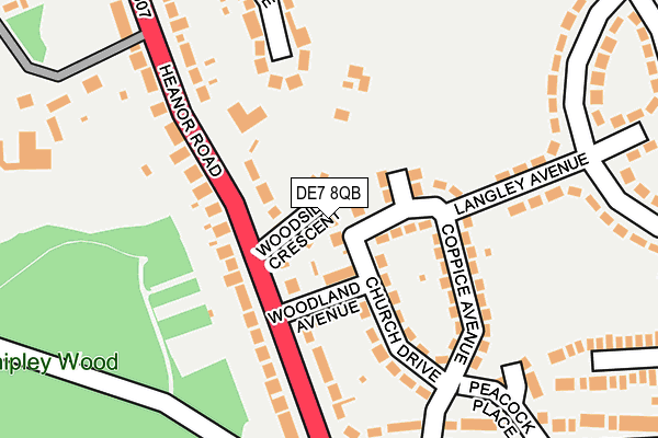 DE7 8QB map - OS OpenMap – Local (Ordnance Survey)