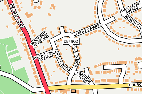DE7 8QD map - OS OpenMap – Local (Ordnance Survey)