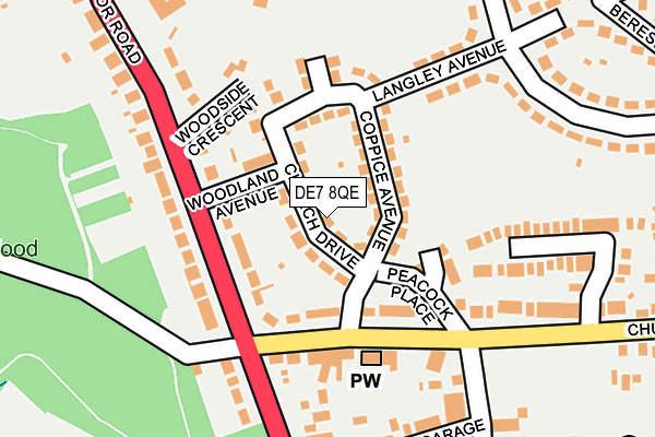 DE7 8QE map - OS OpenMap – Local (Ordnance Survey)