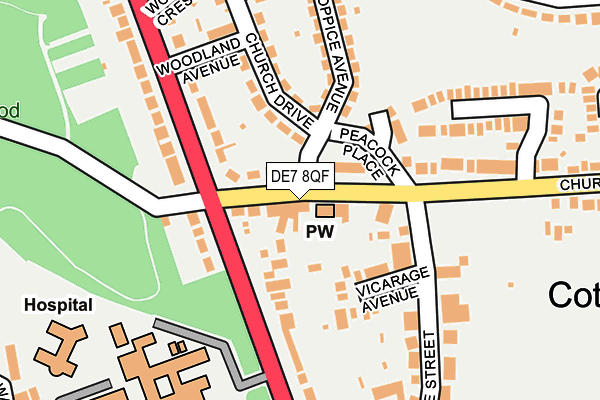 DE7 8QF map - OS OpenMap – Local (Ordnance Survey)