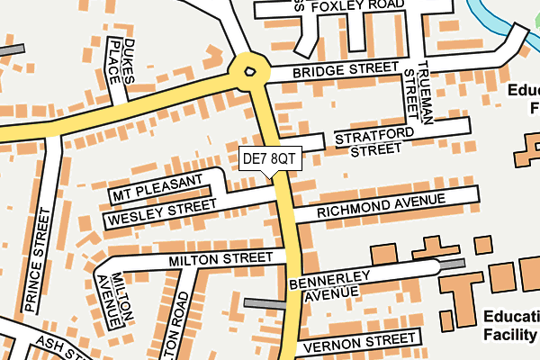DE7 8QT map - OS OpenMap – Local (Ordnance Survey)