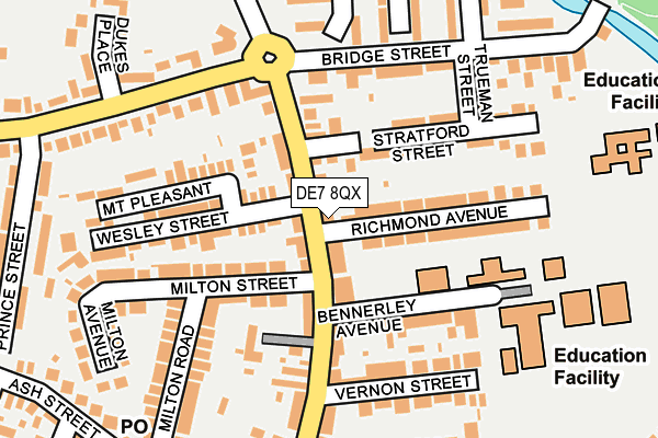 DE7 8QX map - OS OpenMap – Local (Ordnance Survey)
