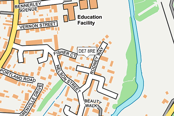 DE7 8RE map - OS OpenMap – Local (Ordnance Survey)