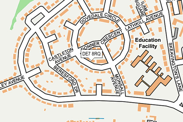 DE7 8RQ map - OS OpenMap – Local (Ordnance Survey)