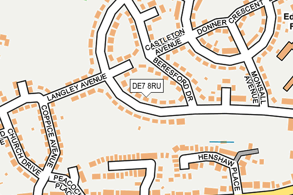 DE7 8RU map - OS OpenMap – Local (Ordnance Survey)