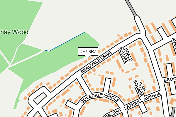 DE7 8RZ map - OS OpenMap – Local (Ordnance Survey)
