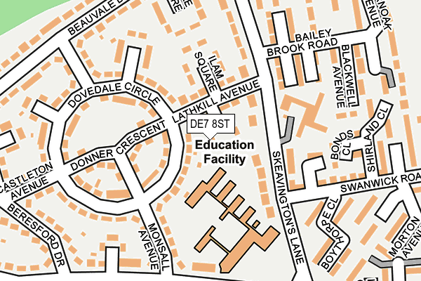 DE7 8ST map - OS OpenMap – Local (Ordnance Survey)