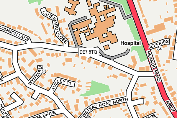 DE7 8TQ map - OS OpenMap – Local (Ordnance Survey)