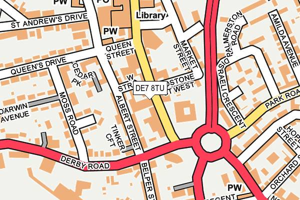 DE7 8TU map - OS OpenMap – Local (Ordnance Survey)