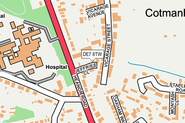 DE7 8TW map - OS OpenMap – Local (Ordnance Survey)