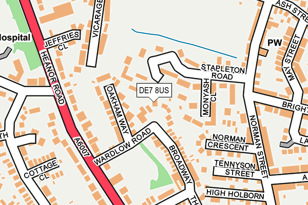 DE7 8US map - OS OpenMap – Local (Ordnance Survey)