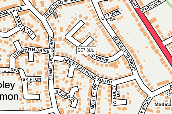 DE7 8UU map - OS OpenMap – Local (Ordnance Survey)