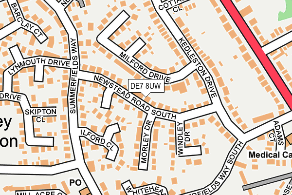 DE7 8UW map - OS OpenMap – Local (Ordnance Survey)