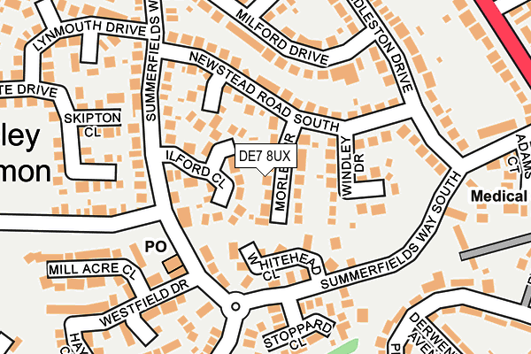DE7 8UX map - OS OpenMap – Local (Ordnance Survey)