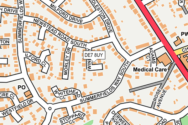 DE7 8UY map - OS OpenMap – Local (Ordnance Survey)