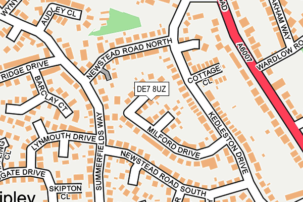 DE7 8UZ map - OS OpenMap – Local (Ordnance Survey)