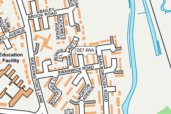 DE7 8WA map - OS OpenMap – Local (Ordnance Survey)