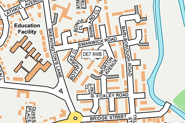 DE7 8WB map - OS OpenMap – Local (Ordnance Survey)