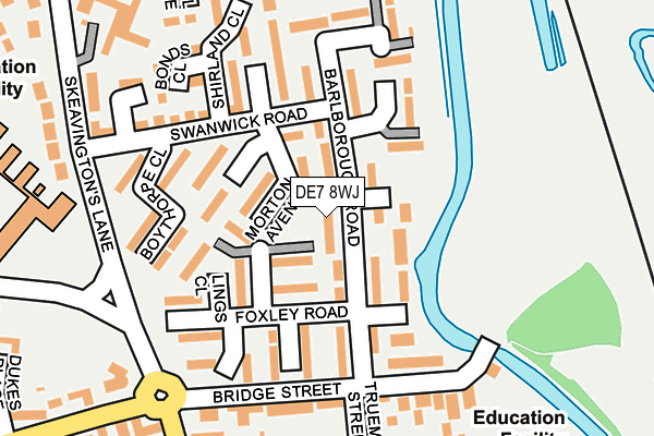 DE7 8WJ map - OS OpenMap – Local (Ordnance Survey)
