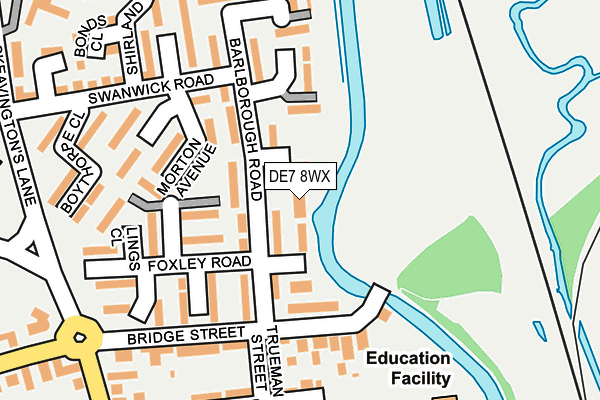 DE7 8WX map - OS OpenMap – Local (Ordnance Survey)