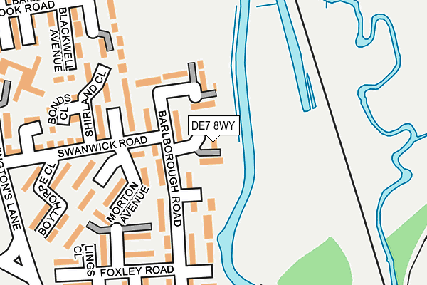 DE7 8WY map - OS OpenMap – Local (Ordnance Survey)