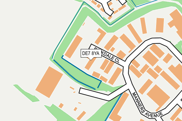 DE7 8YA map - OS OpenMap – Local (Ordnance Survey)