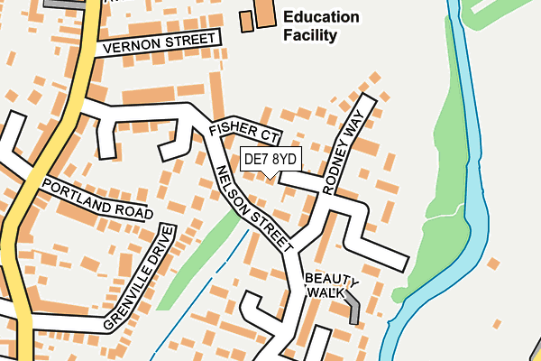 DE7 8YD map - OS OpenMap – Local (Ordnance Survey)