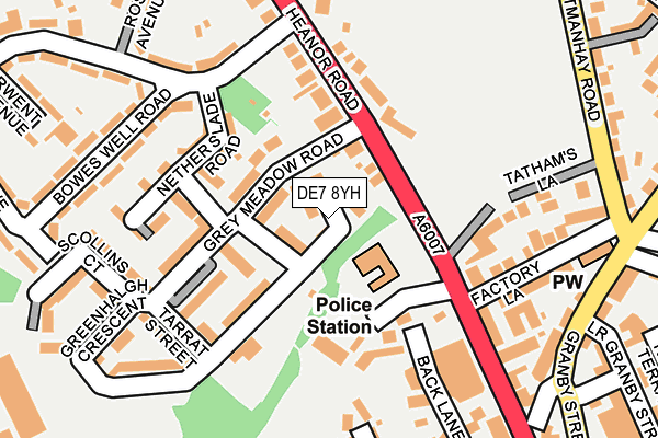 DE7 8YH map - OS OpenMap – Local (Ordnance Survey)
